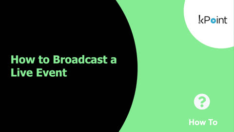 This video show how to broadcast in a live event on the kPoint portal using an external broadcaster.